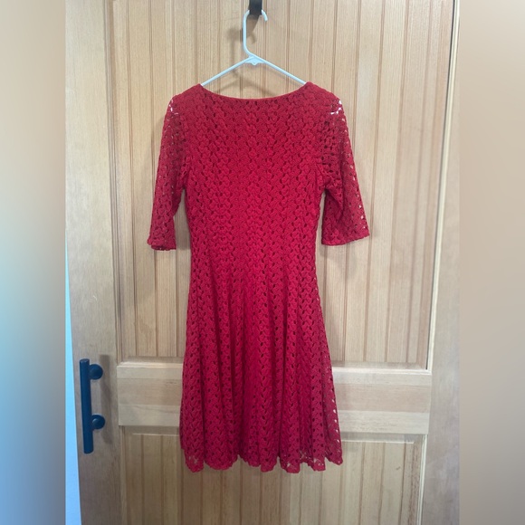 Rabbit Rabbit Rabbit Red Lace Fit & Flare Dress - Picture 3 of 7